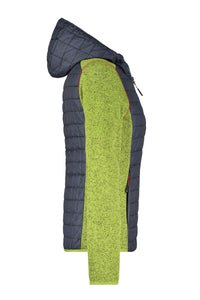 Bergverliebt® Buam-Jacke Materialmix kiwi-melange/anthracite-melange