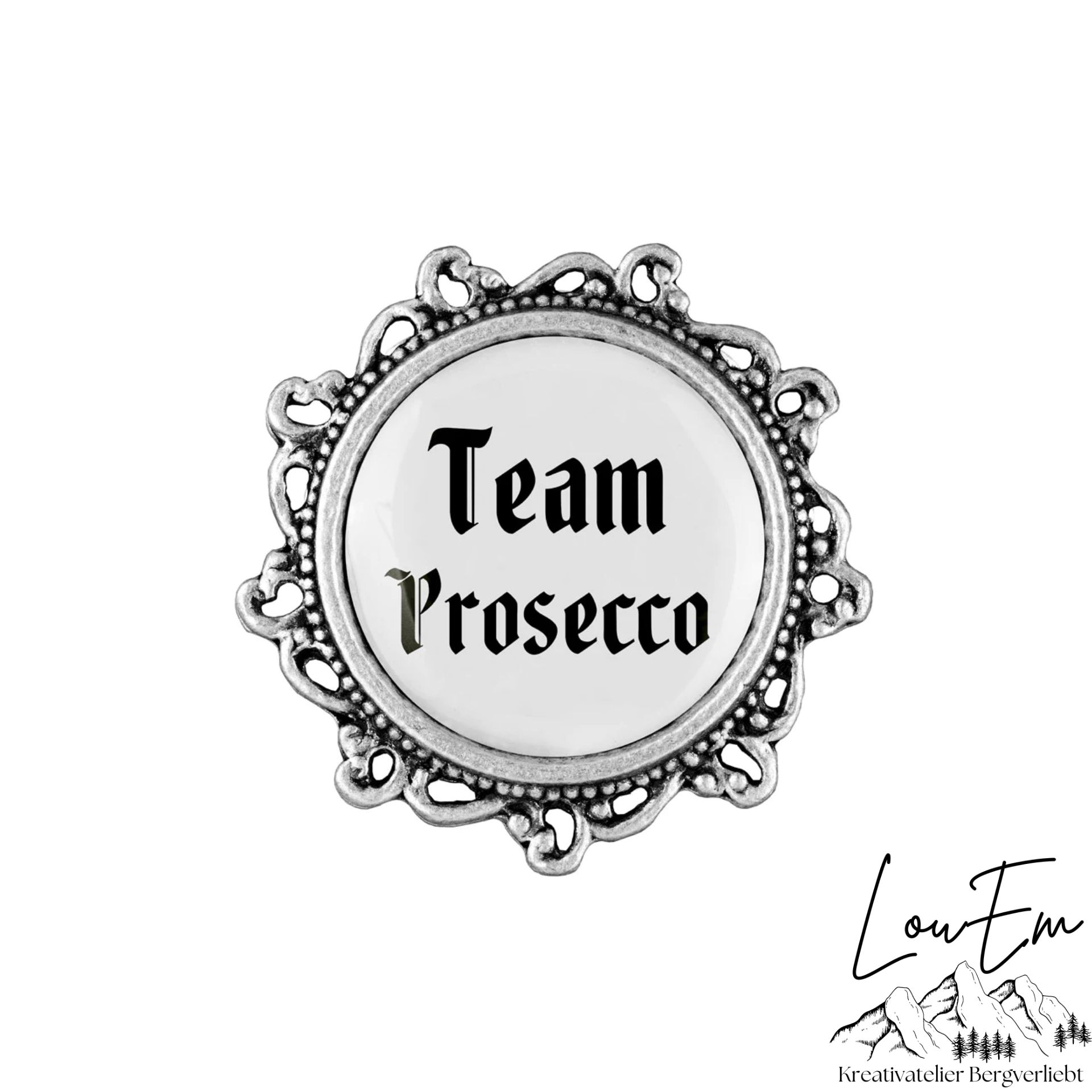 Gaudiknopf Team Prosecco verziert