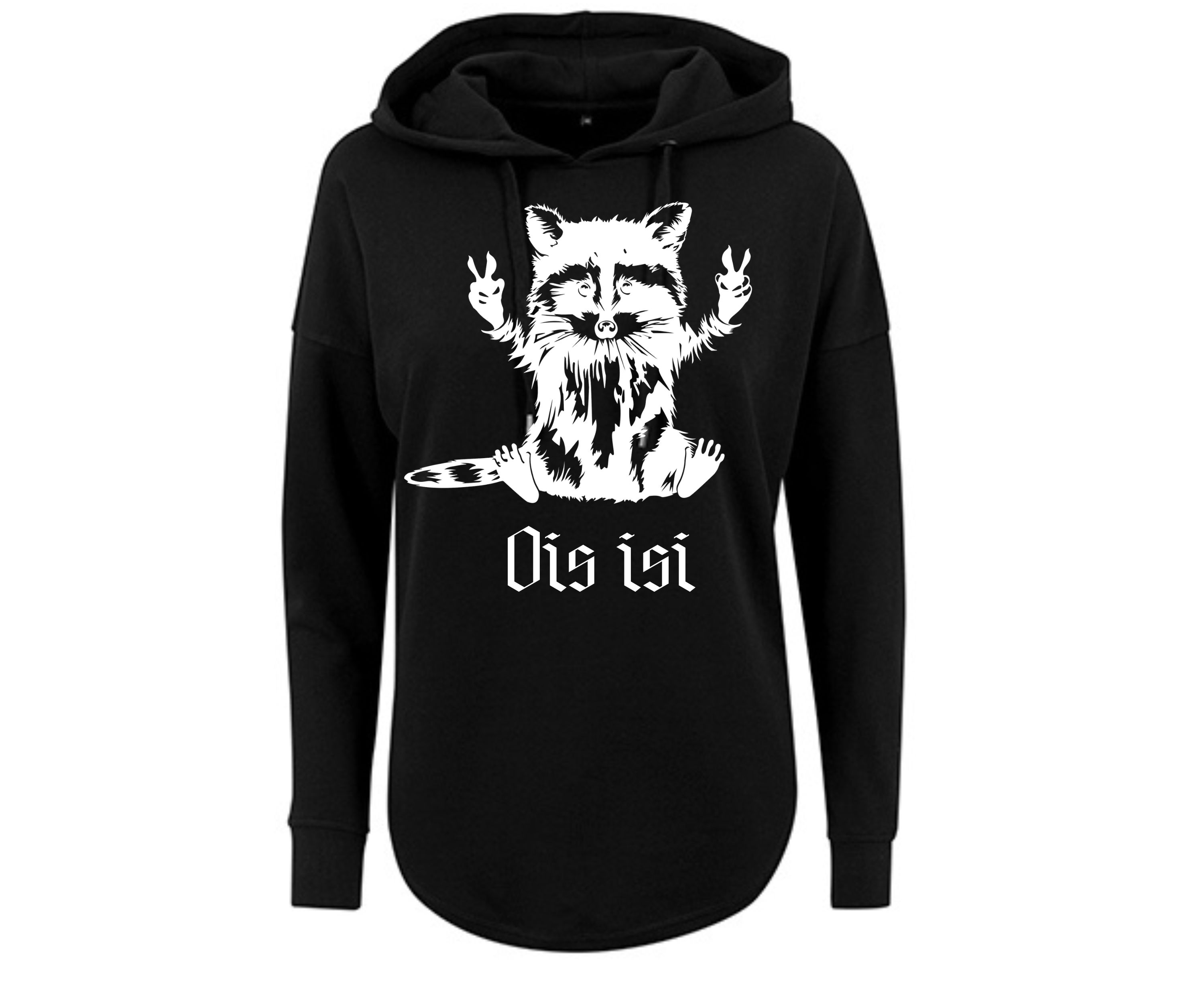 Hoodie Waschbär Fred Ois isi Oversized Black L